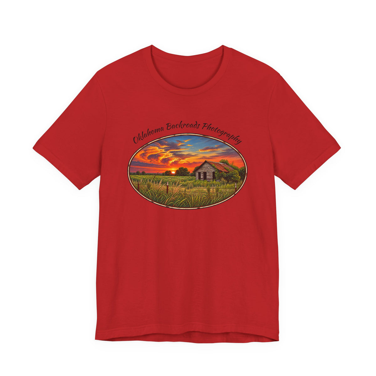 Oklahoma Backroads Photography Tee — Rustic Country Road Unisex Graphic Shirt
