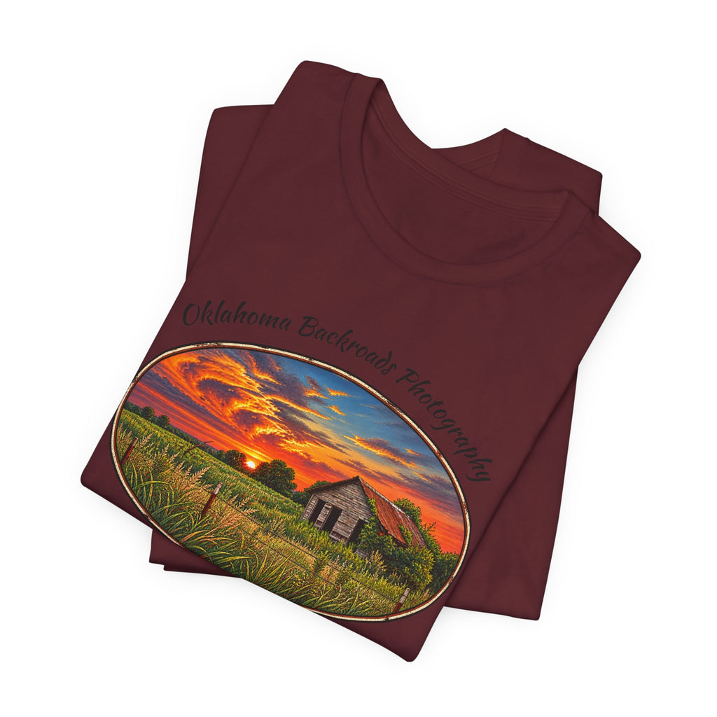 Oklahoma Backroads Photography Tee — Rustic Country Road Unisex Graphic Shirt
