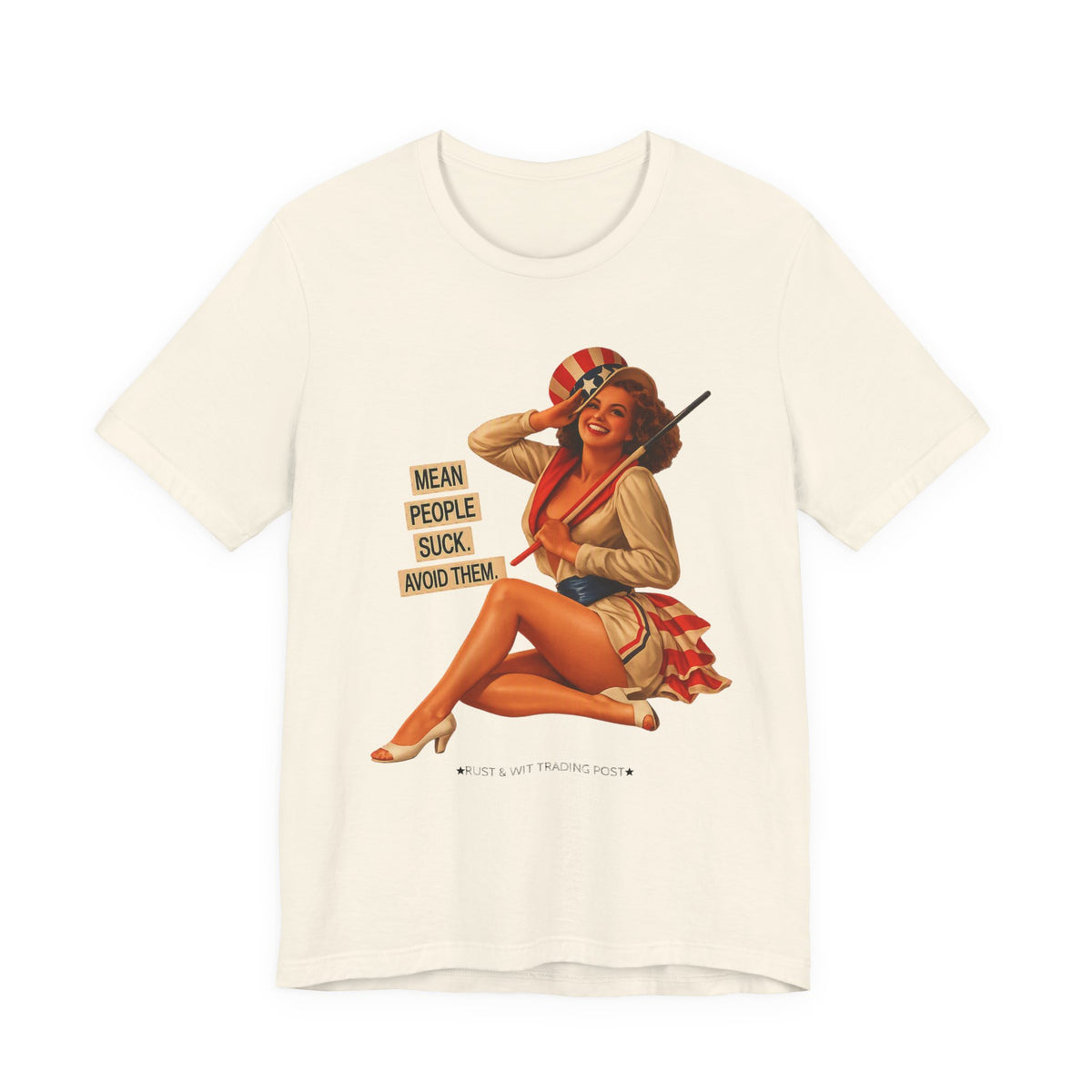 Mean People Suck Avoid Them — Vintage Pinup Humor Unisex Graphic Tee