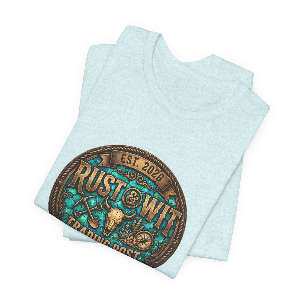 Rust & Wit Trading Post Graphic Tee — Vintage Western Badge T‑Shirt