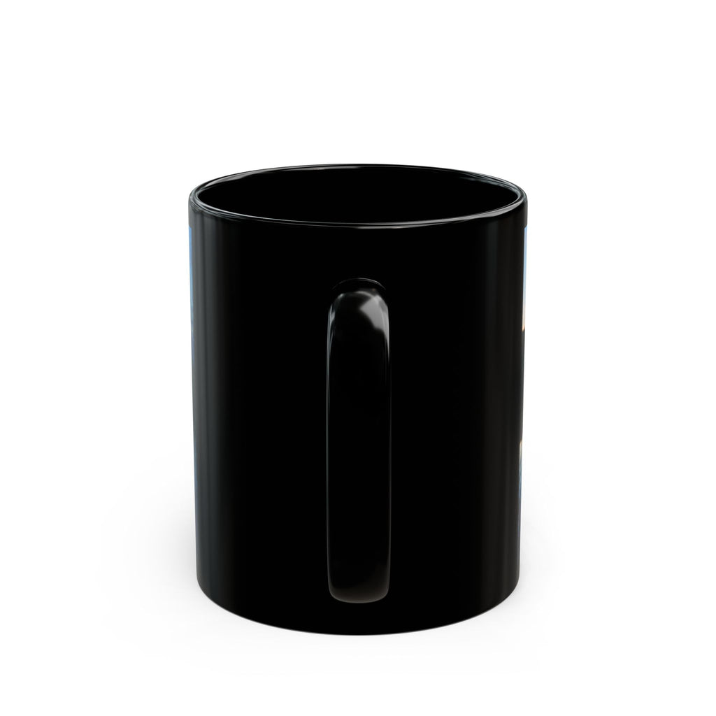 Oklahoma Sunset Lake Scene Mug | Black Ceramic Coffee Mug