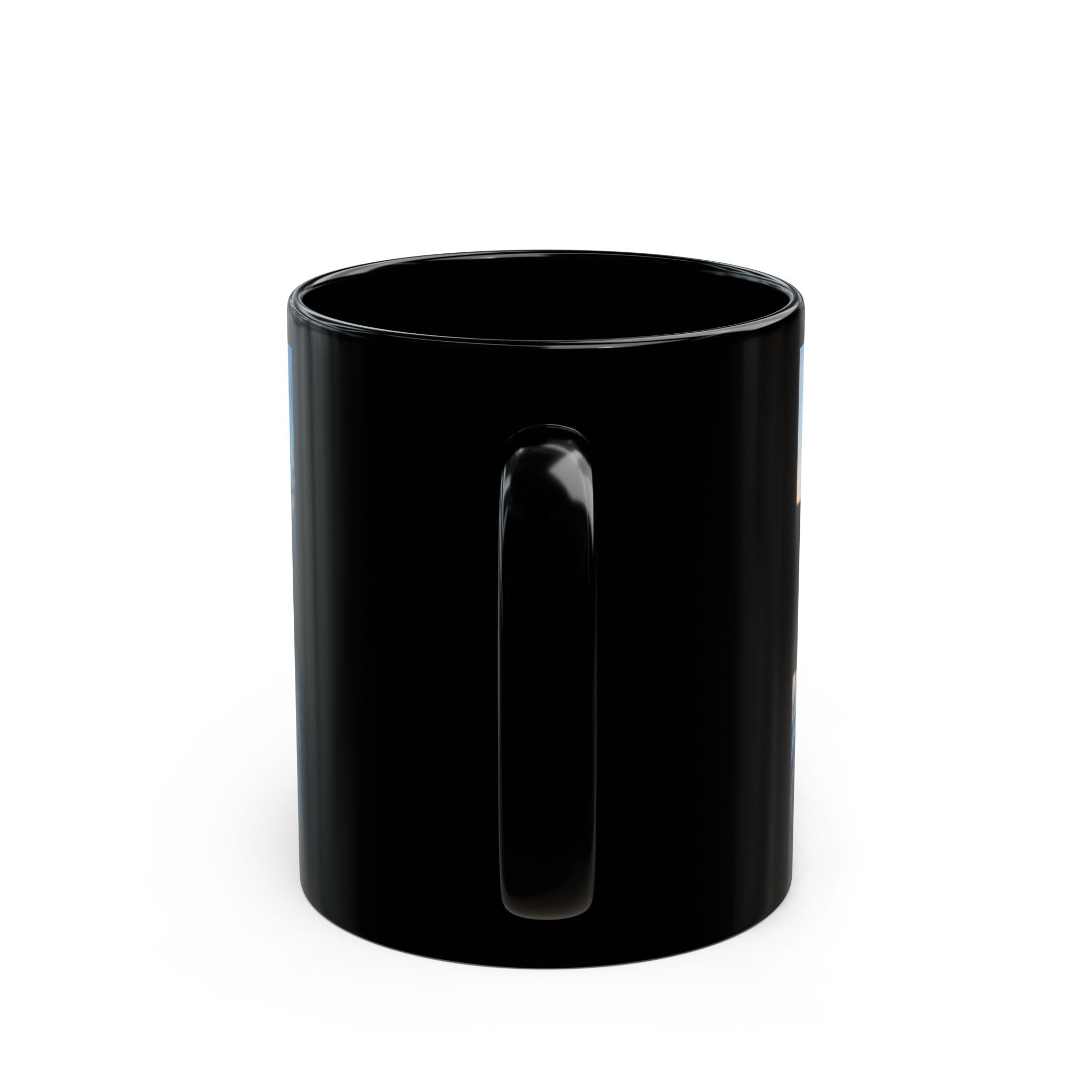 Oklahoma Sunset Lake Scene Mug | Black Ceramic Coffee Mug