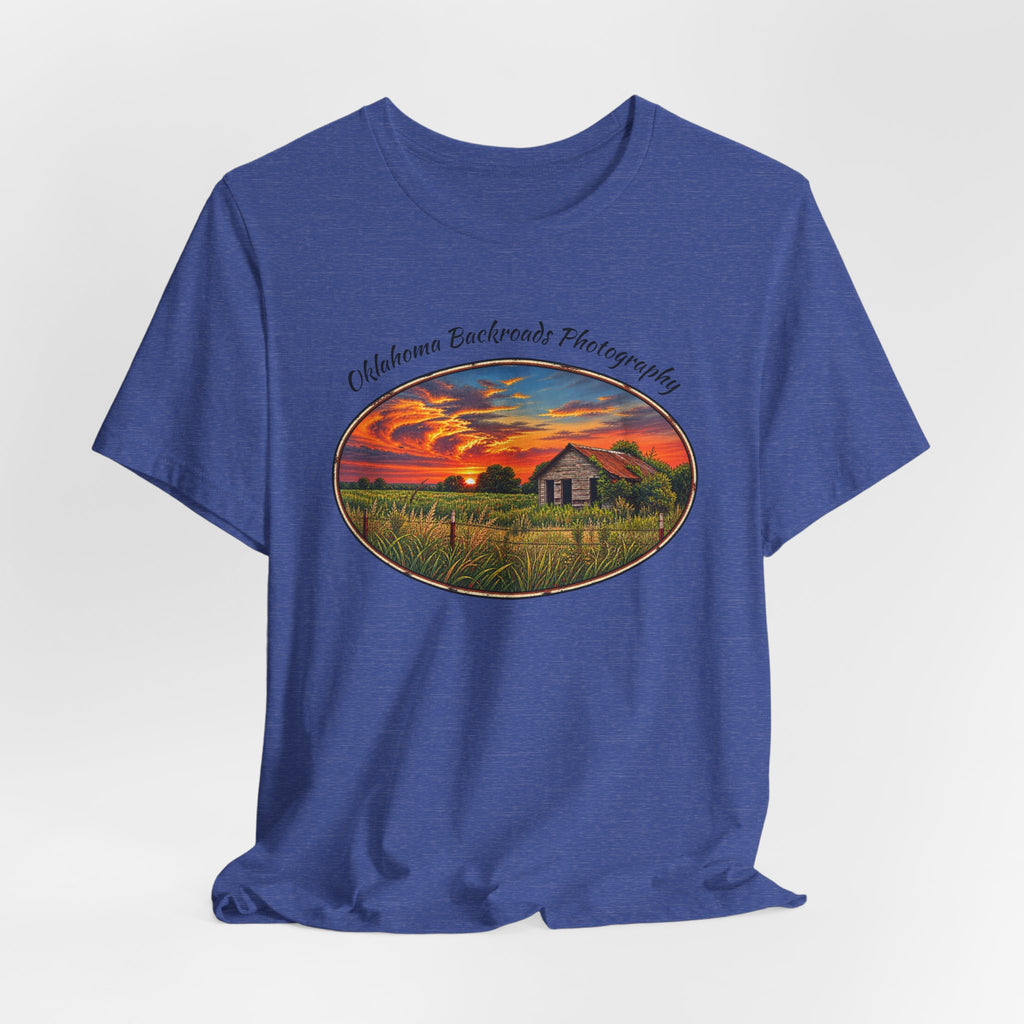 Oklahoma Backroads Photography Tee — Rustic Country Road Unisex Graphic Shirt