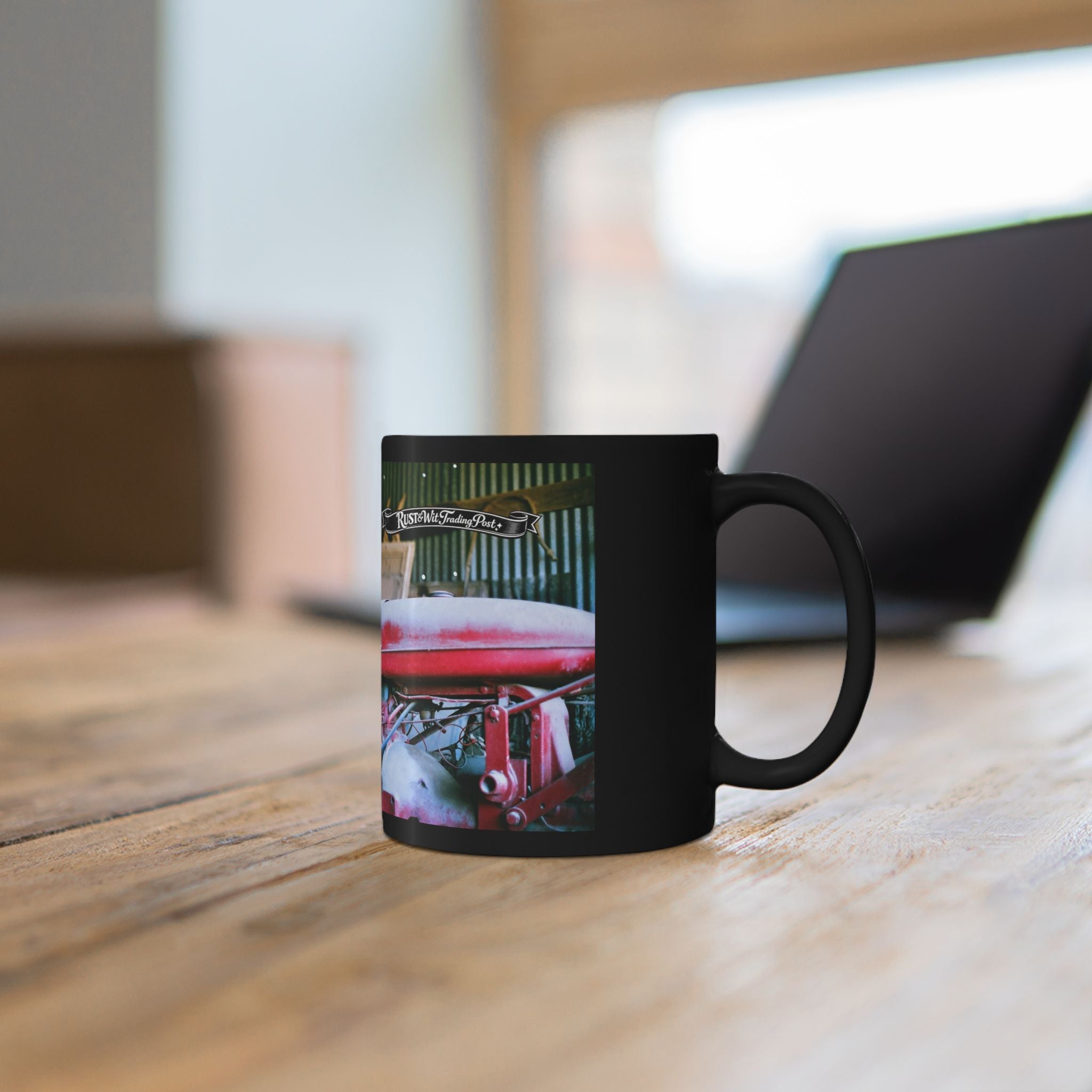 Vintage Farmall Tractor Mug | Black Coffee Mug, Rustic Farm Decor