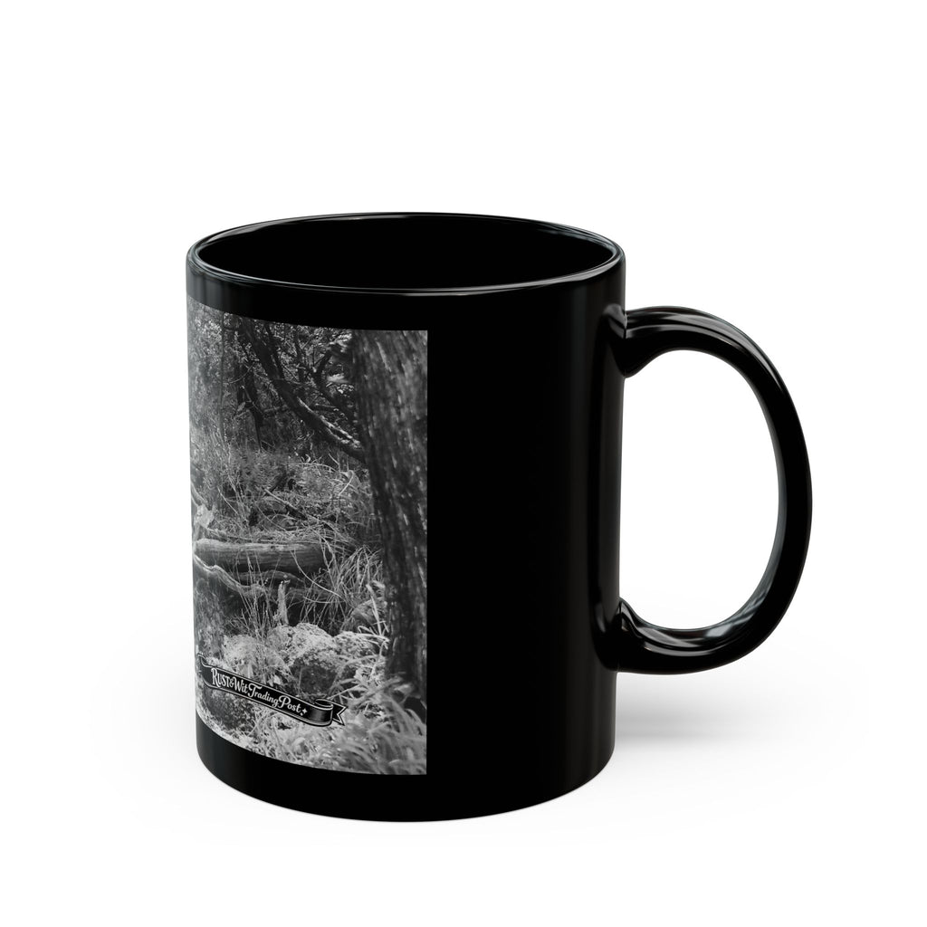 Forest Roots Path Mug | Black Ceramic Coffee Mug