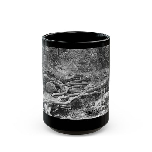 Forest Roots Path Mug | Black Ceramic Coffee Mug