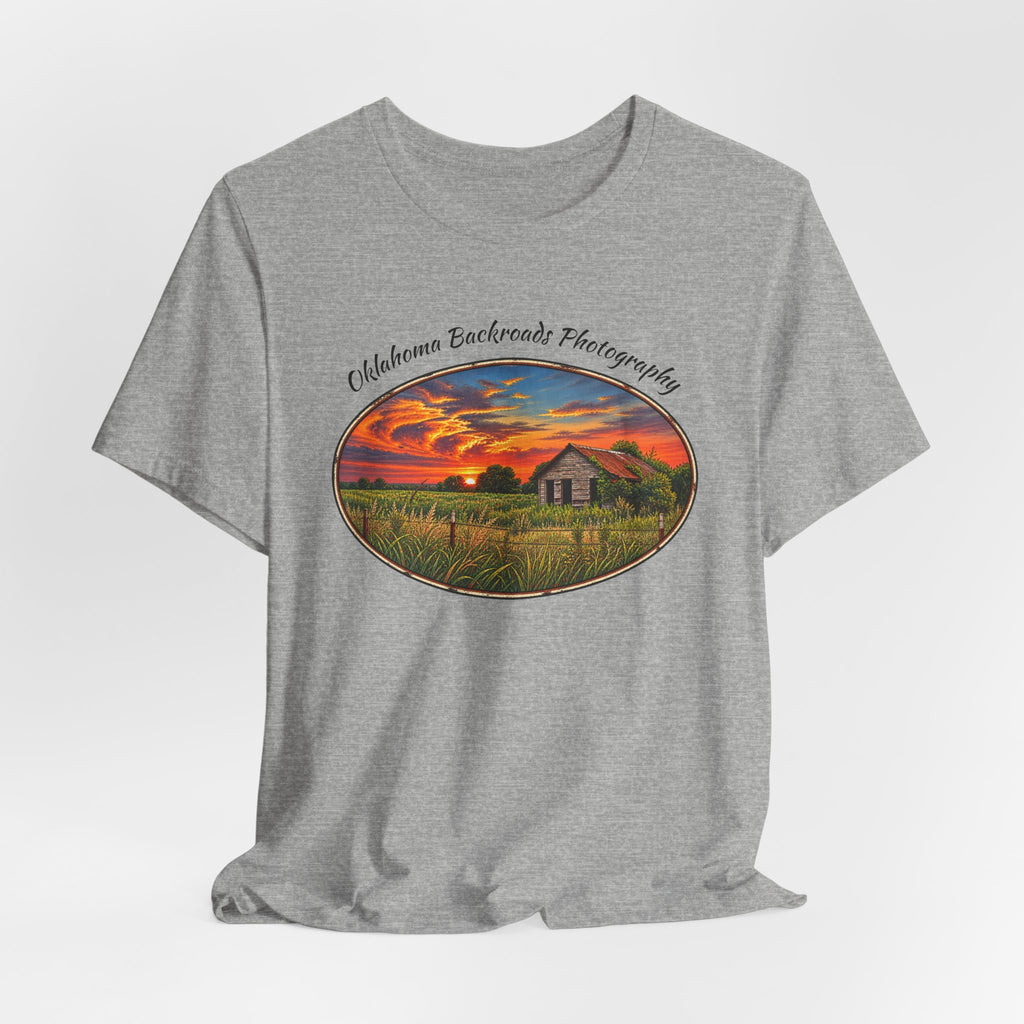 Oklahoma Backroads Photography Tee — Rustic Country Road Unisex Graphic Shirt