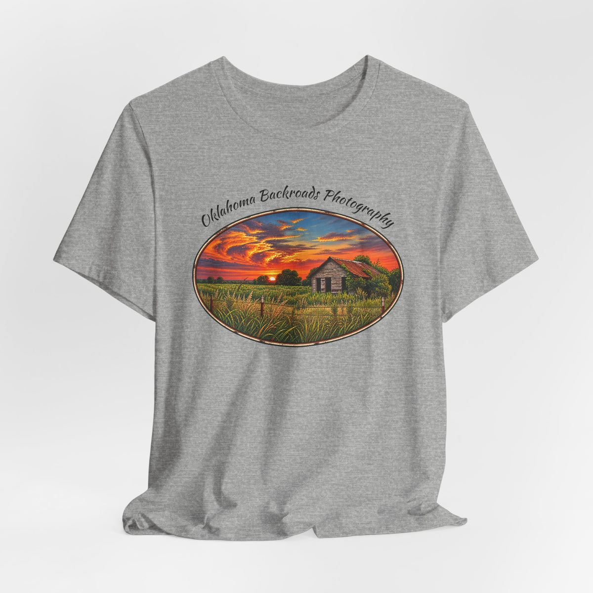 Oklahoma Backroads Photography Tee — Rustic Country Road Unisex Graphic Shirt