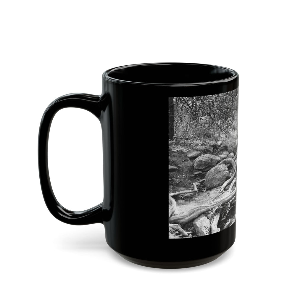 Forest Roots Path Mug | Black Ceramic Coffee Mug