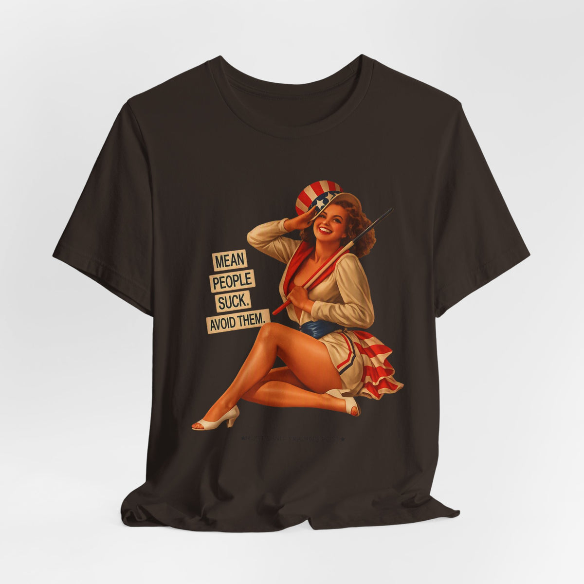 Mean People Suck Avoid Them — Vintage Pinup Humor Unisex Graphic Tee