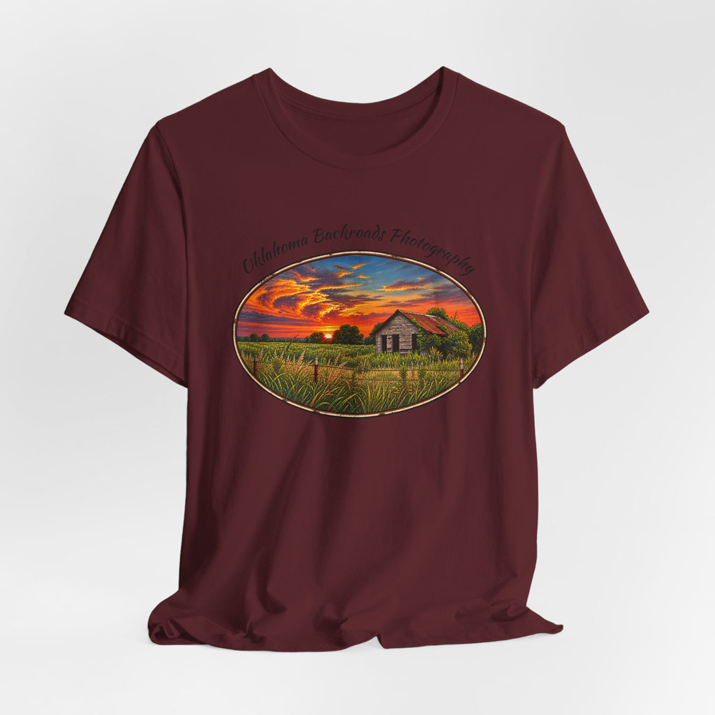 Oklahoma Backroads Photography Tee — Rustic Country Road Unisex Graphic Shirt