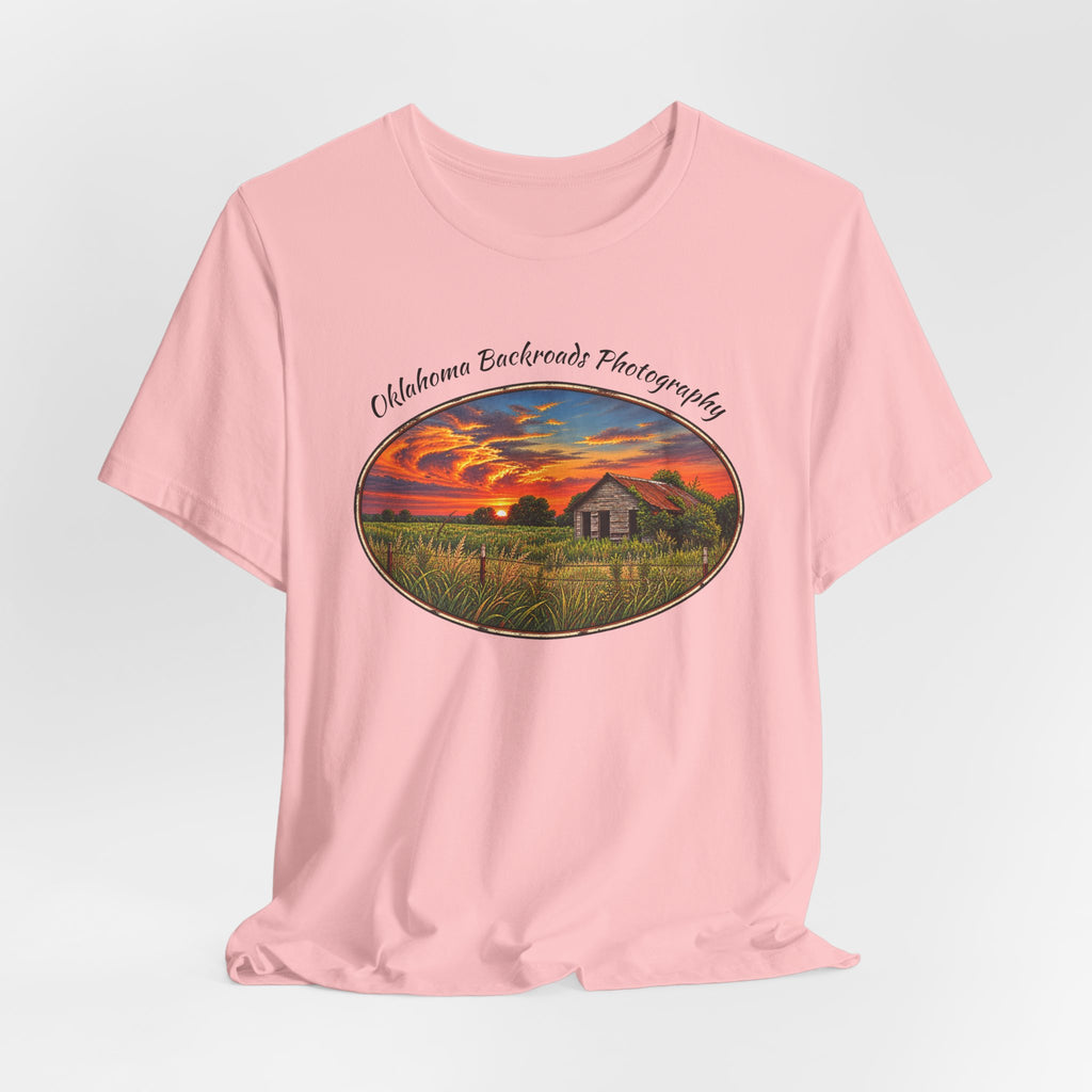 Oklahoma Backroads Photography Tee — Rustic Country Road Unisex Graphic Shirt