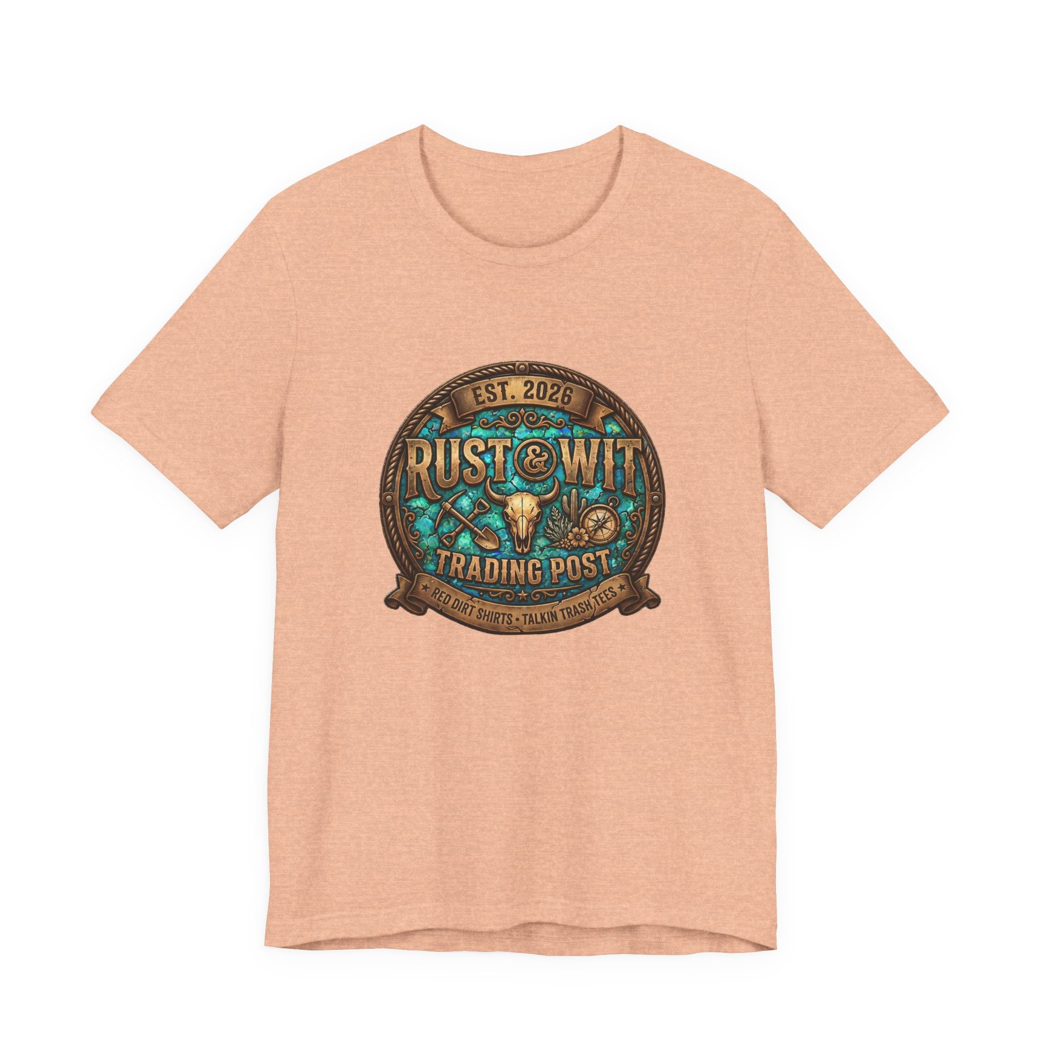 Rust & Wit Trading Post Graphic Tee — Vintage Western Badge T‑Shirt