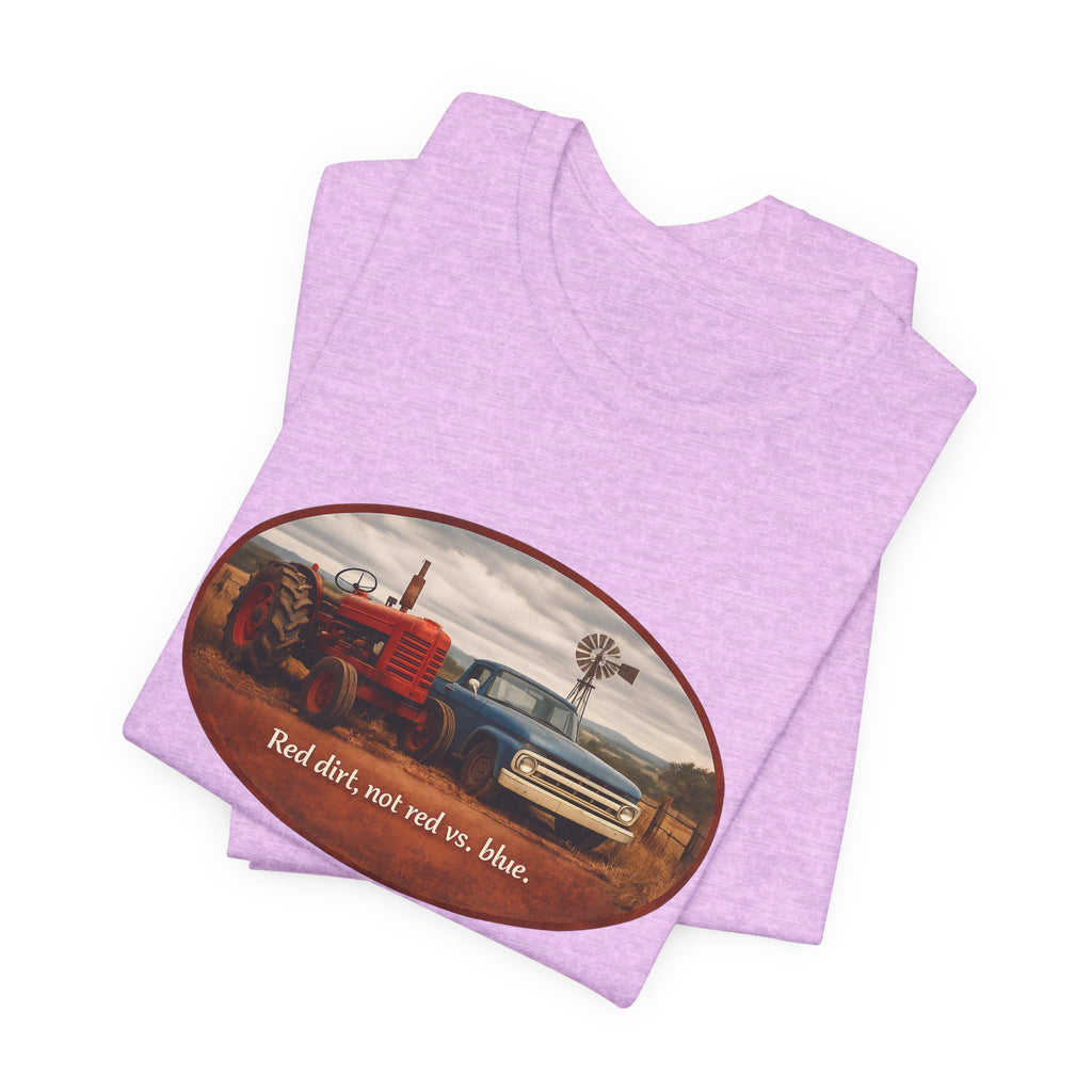 Vintage Farm Trucks Tee — "Red dirt, not red vs. blue."