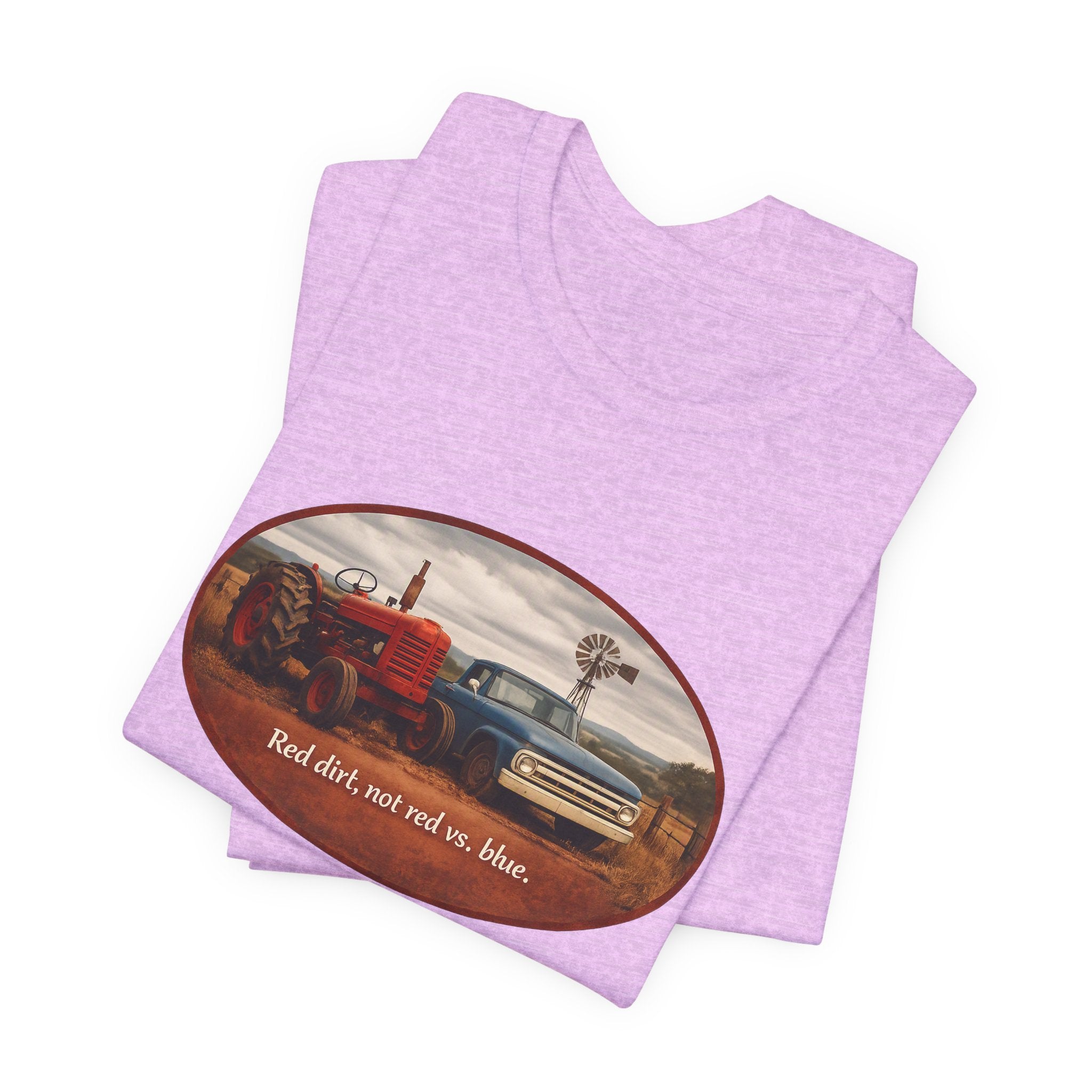 Vintage Farm Trucks Tee — "Red dirt, not red vs. blue."