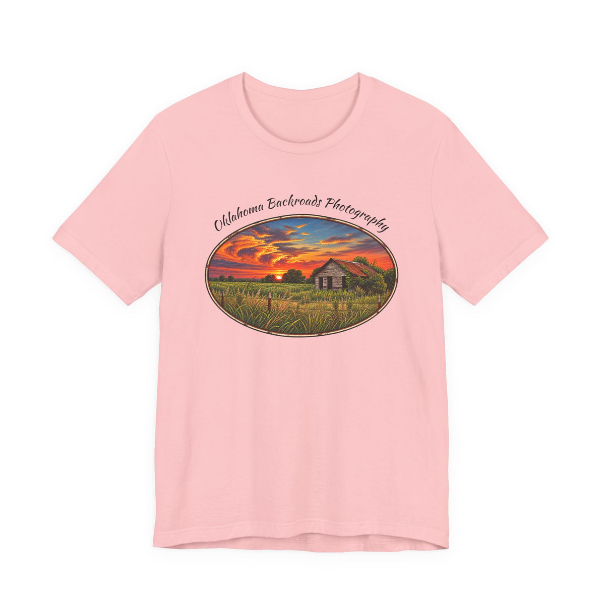 Oklahoma Backroads Photography Tee — Rustic Country Road Unisex Graphic Shirt