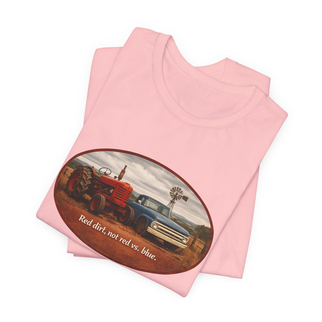 Vintage Farm Trucks Tee — "Red dirt, not red vs. blue."