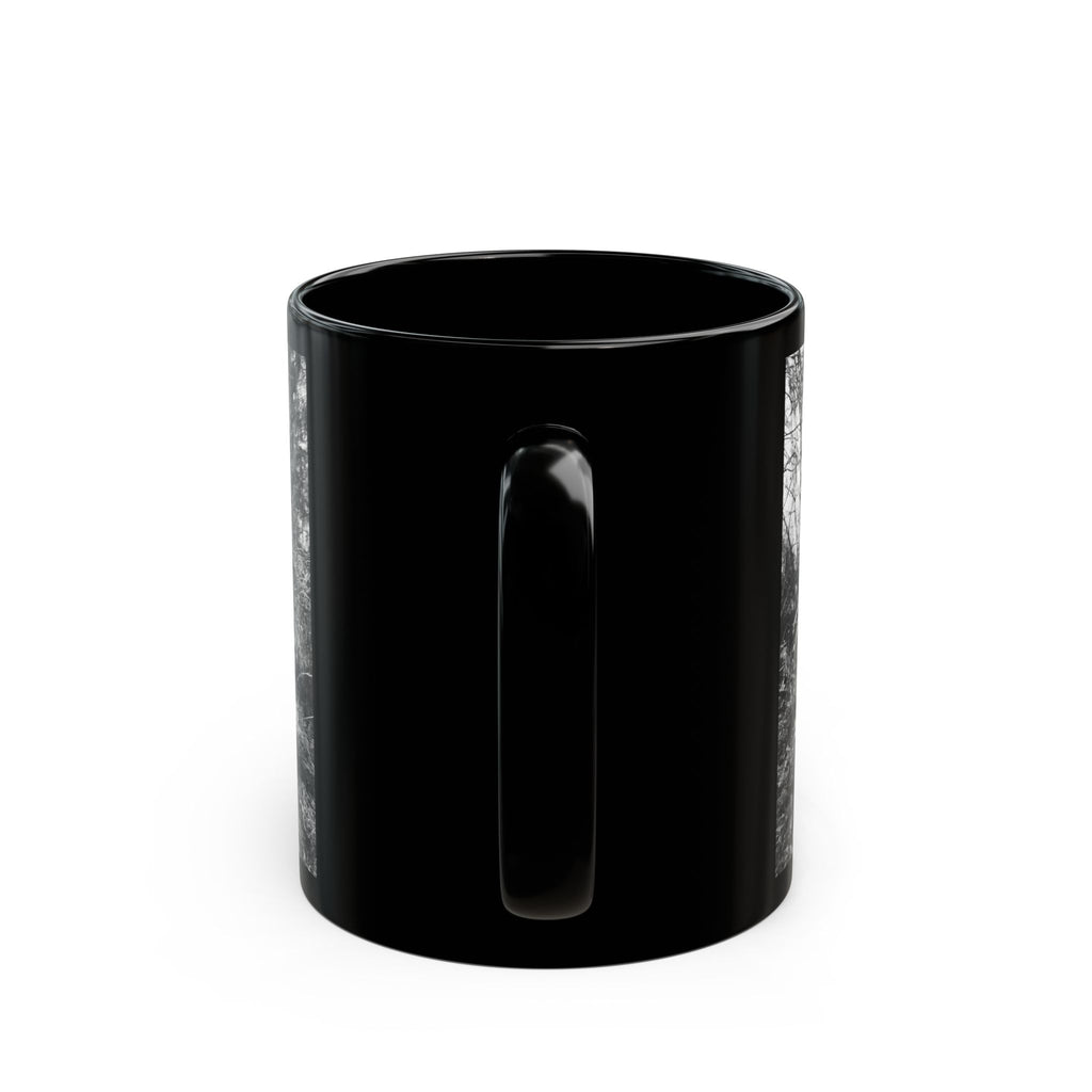 Abandoned Truck Scene Black Mug | Rustic Farmhouse Graveled Road Photo