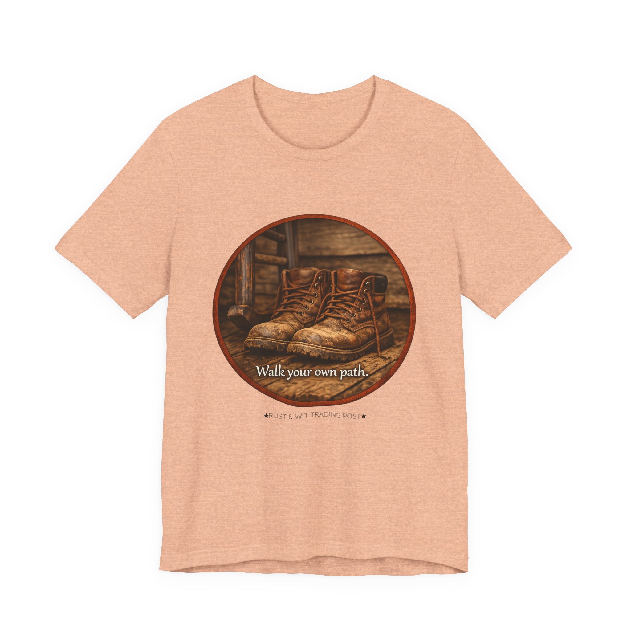 Vintage Boots Graphic Tee — "Walk Your Own Path" Inspirational T‑Shirt