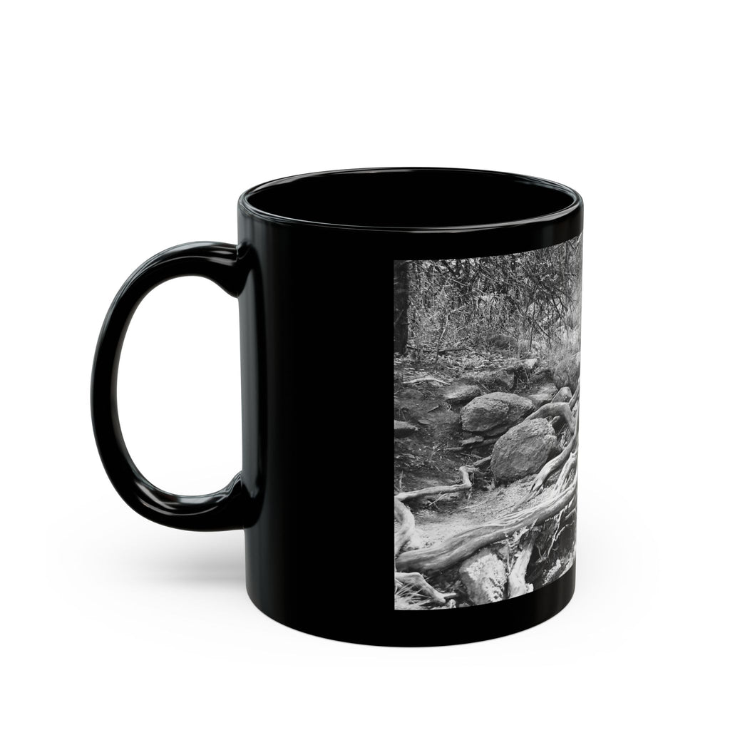 Forest Roots Path Mug | Black Ceramic Coffee Mug