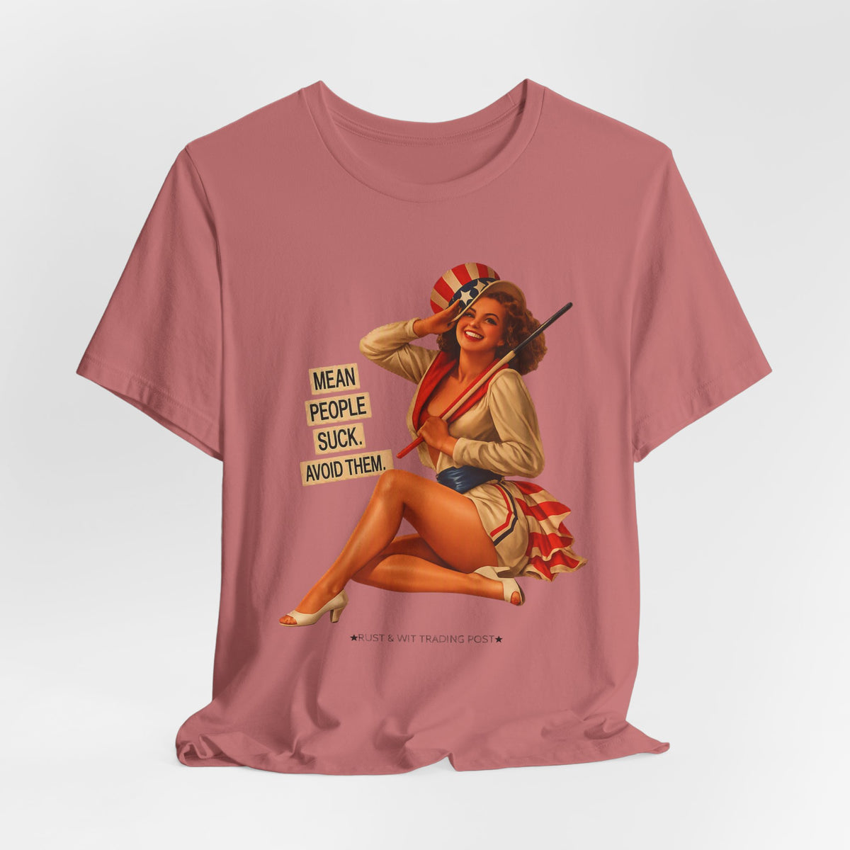 Mean People Suck Avoid Them — Vintage Pinup Humor Unisex Graphic Tee
