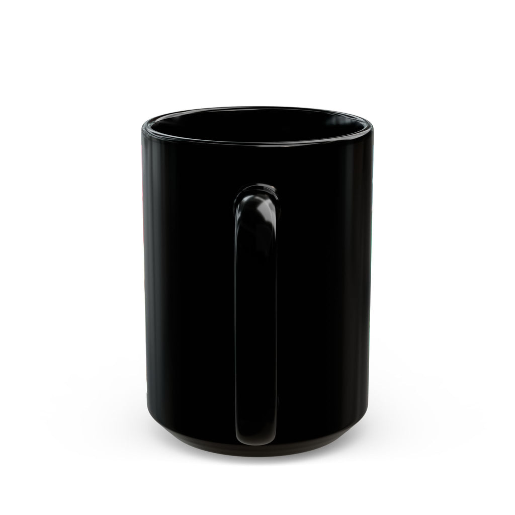 Pink Iris Floral Photo Mug | Black Ceramic Coffee Mug