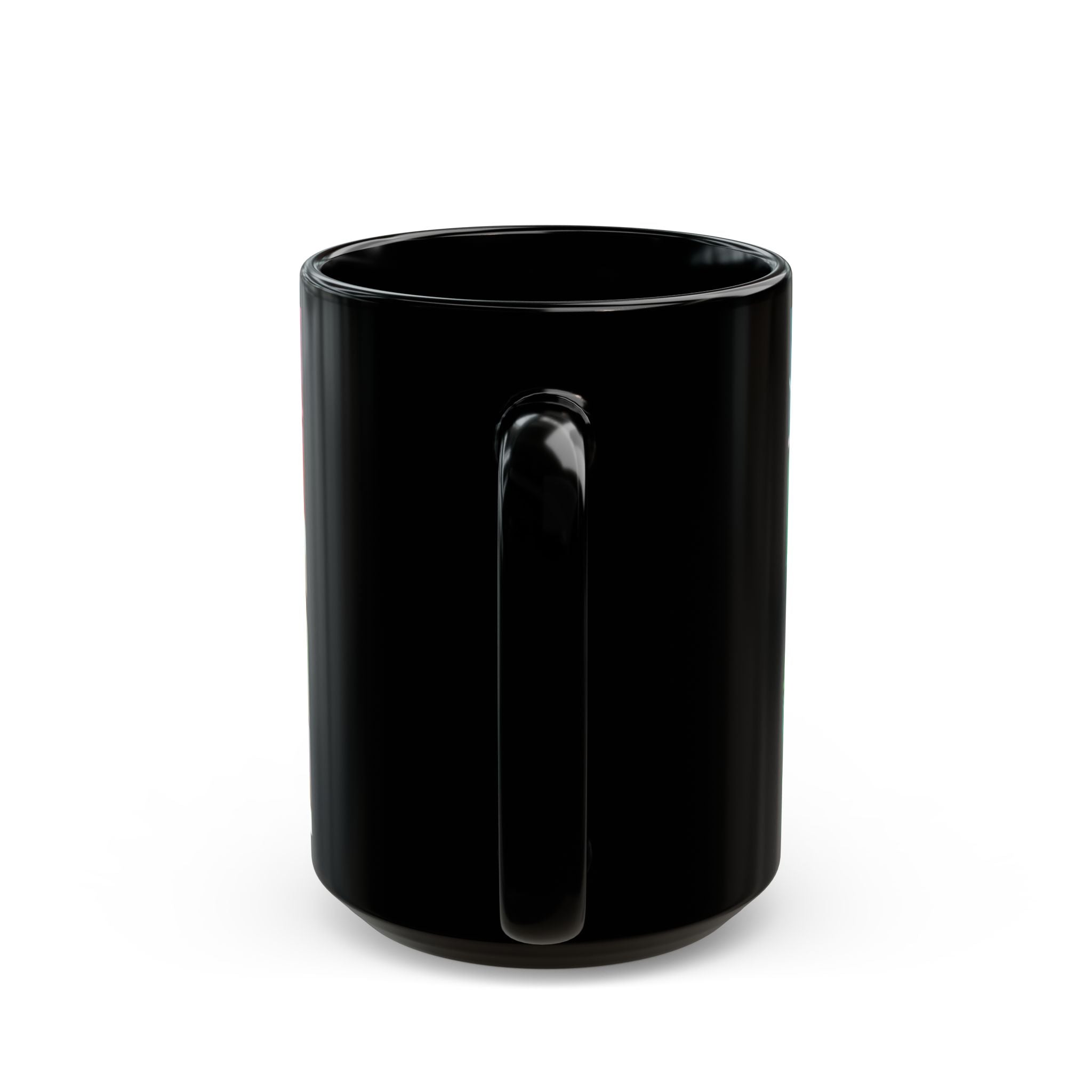 Pink Iris Floral Photo Mug | Black Ceramic Coffee Mug
