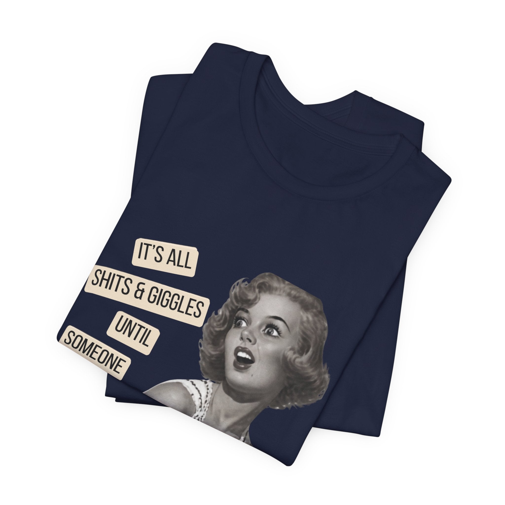 Graphic Tee — Retro Pin-Up 'It's All Shits & Giggles' Funny Vintage Shirt