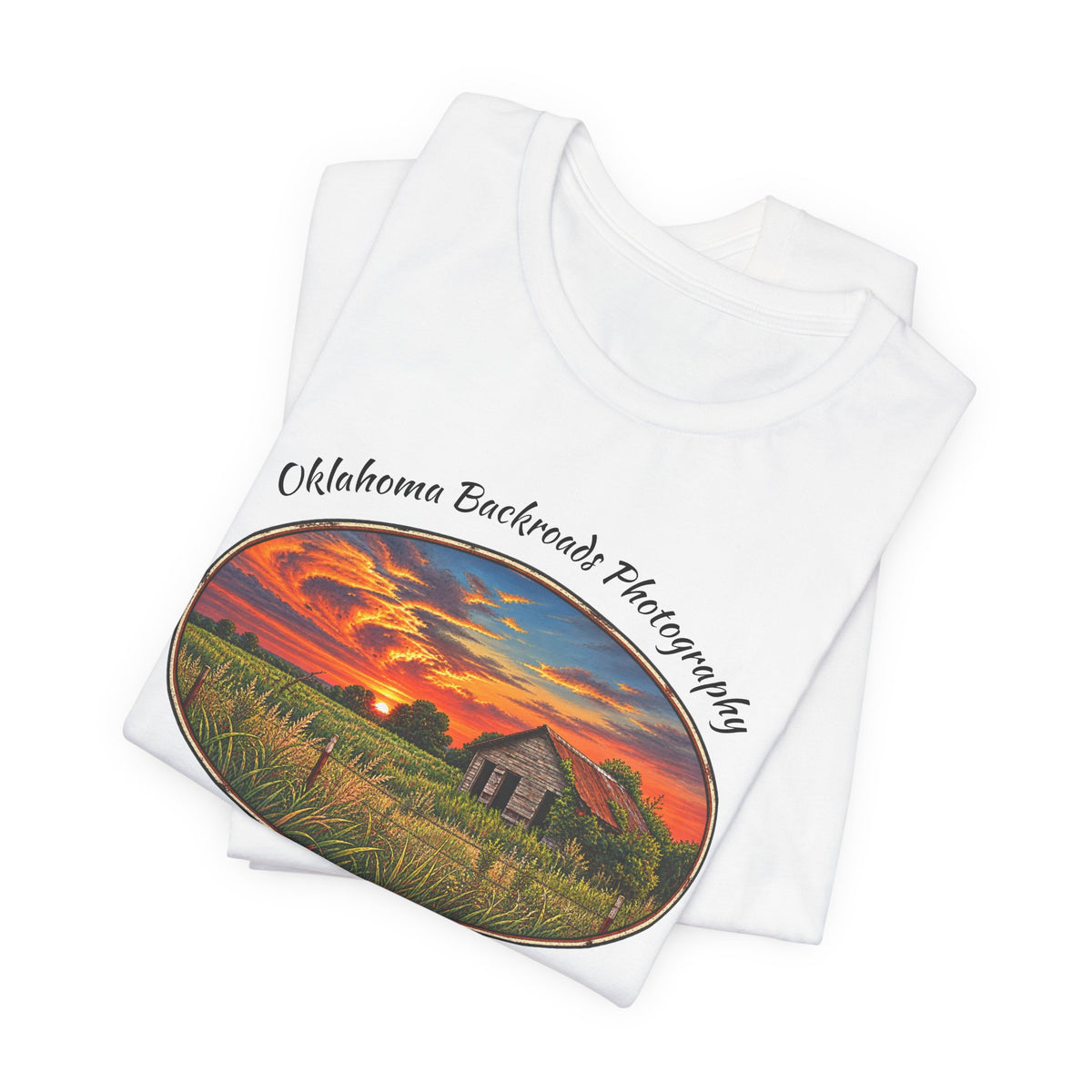 Oklahoma Backroads Photography Tee — Rustic Country Road Unisex Graphic Shirt