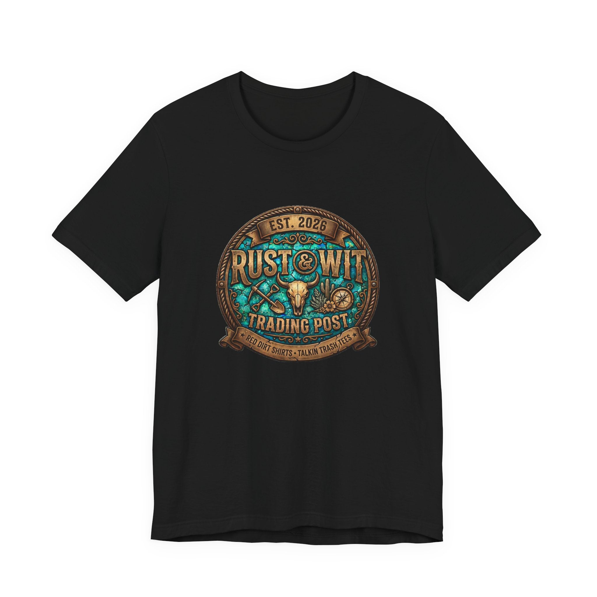 Rust & Wit Trading Post Graphic Tee — Vintage Western Badge T‑Shirt