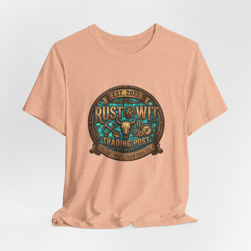 Rust & Wit Trading Post Graphic Tee — Vintage Western Badge T‑Shirt