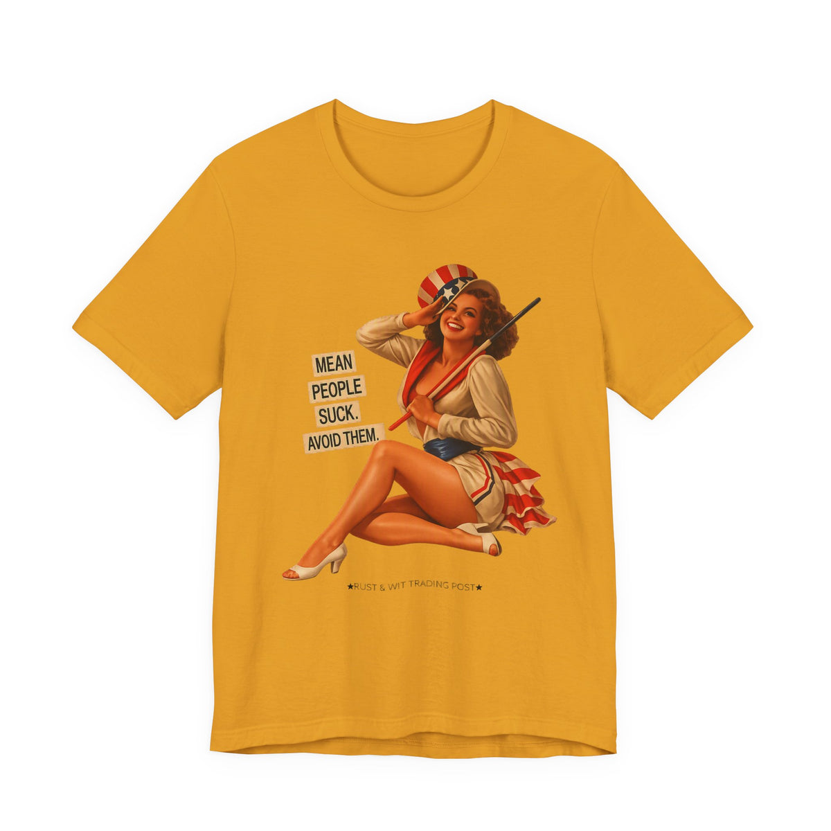 Mean People Suck Avoid Them — Vintage Pinup Humor Unisex Graphic Tee