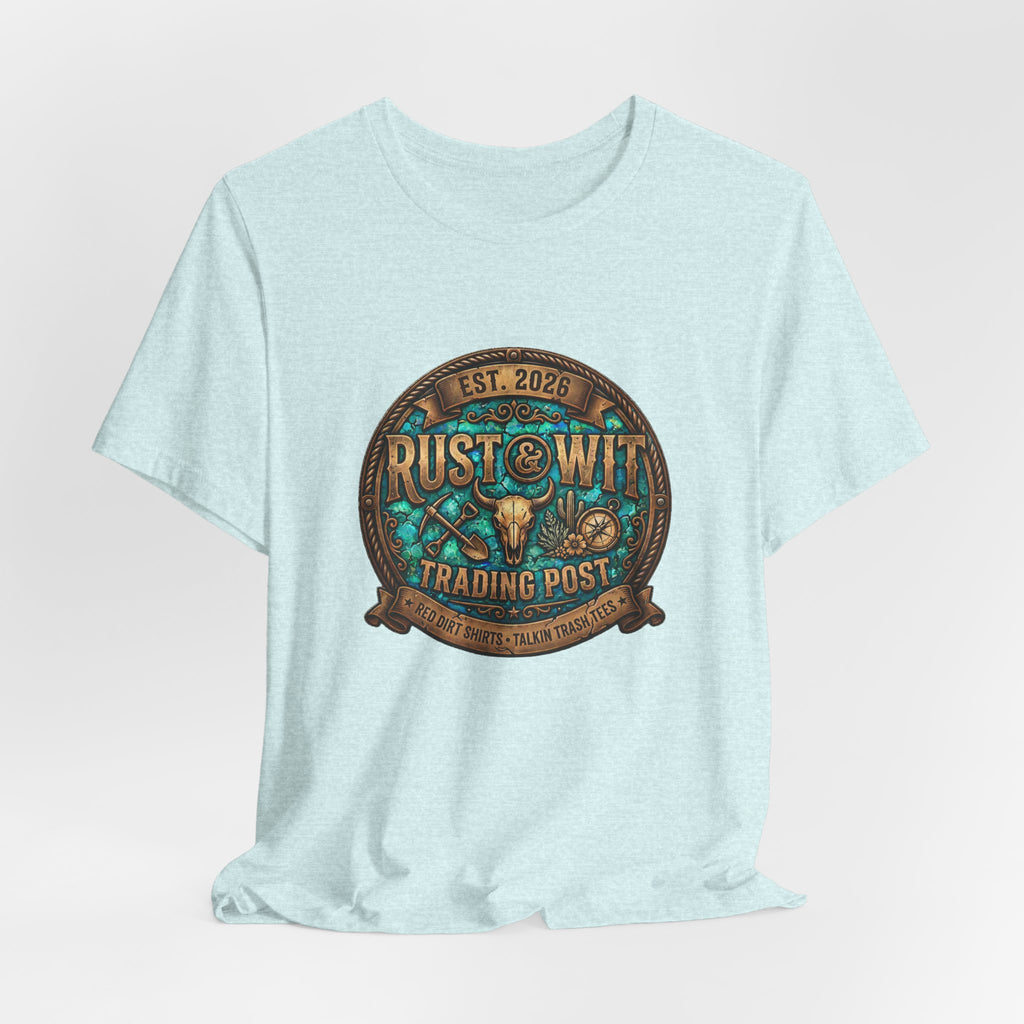 Rust & Wit Trading Post Graphic Tee — Vintage Western Badge T‑Shirt