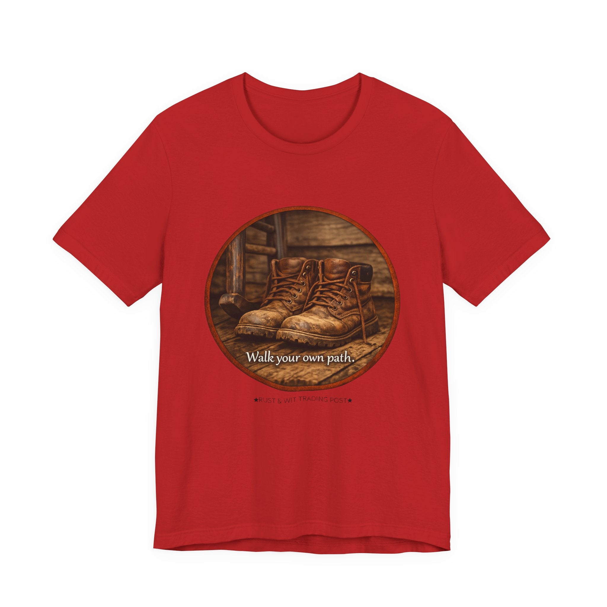 Vintage Boots Graphic Tee — "Walk Your Own Path" Inspirational T‑Shirt