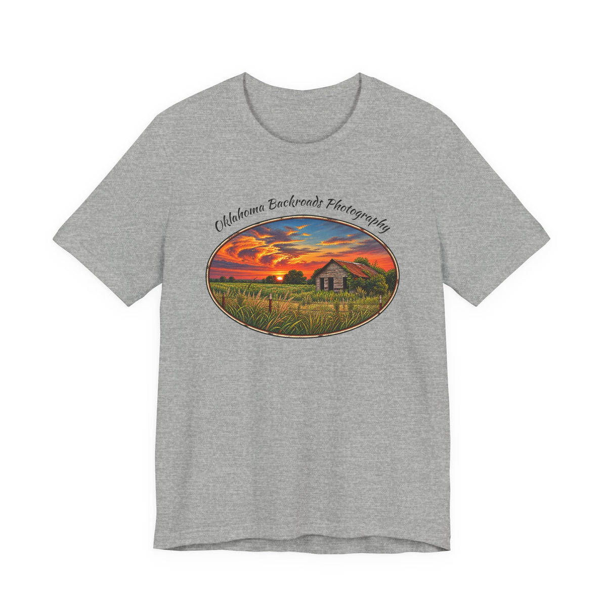 Oklahoma Backroads Photography Tee — Rustic Country Road Unisex Graphic Shirt