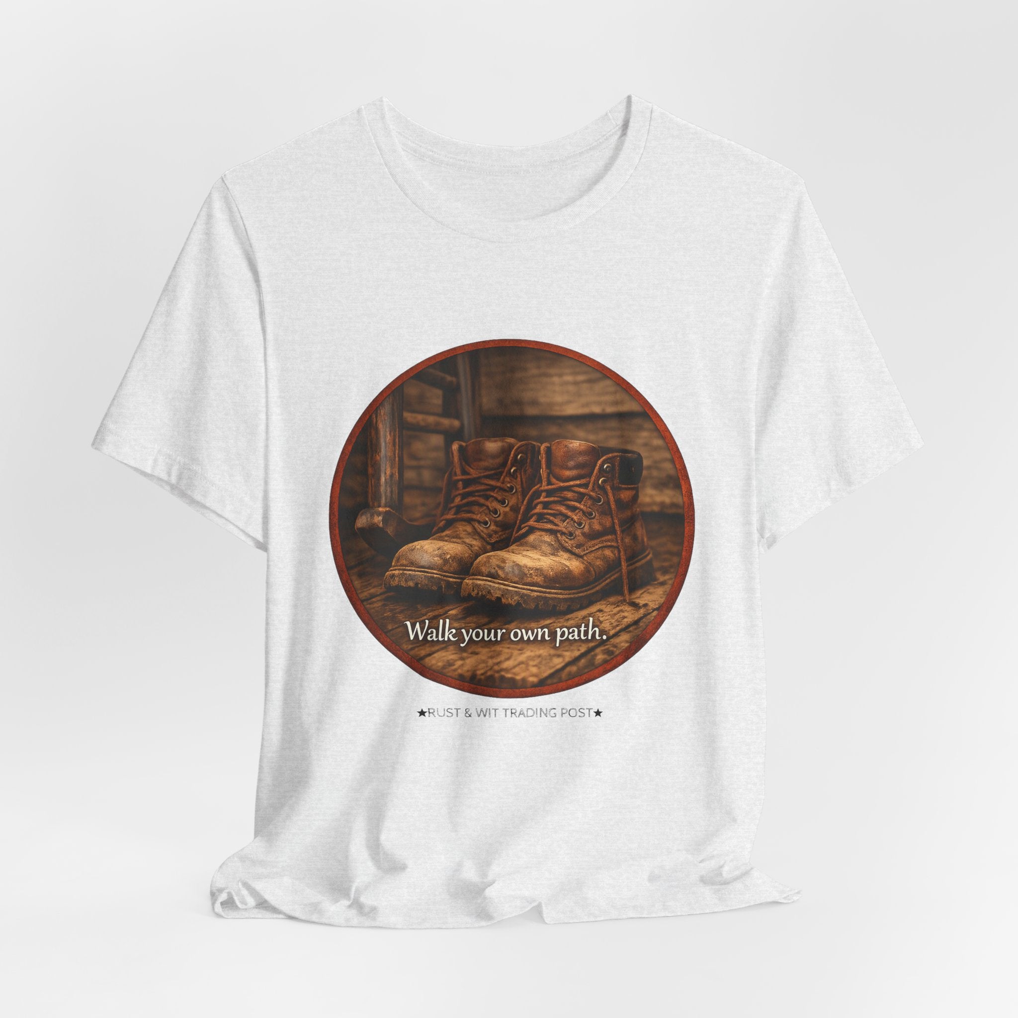 Vintage Boots Graphic Tee — "Walk Your Own Path" Inspirational T‑Shirt
