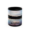 Oklahoma Sunset Lake Scene Mug | Black Ceramic Coffee Mug