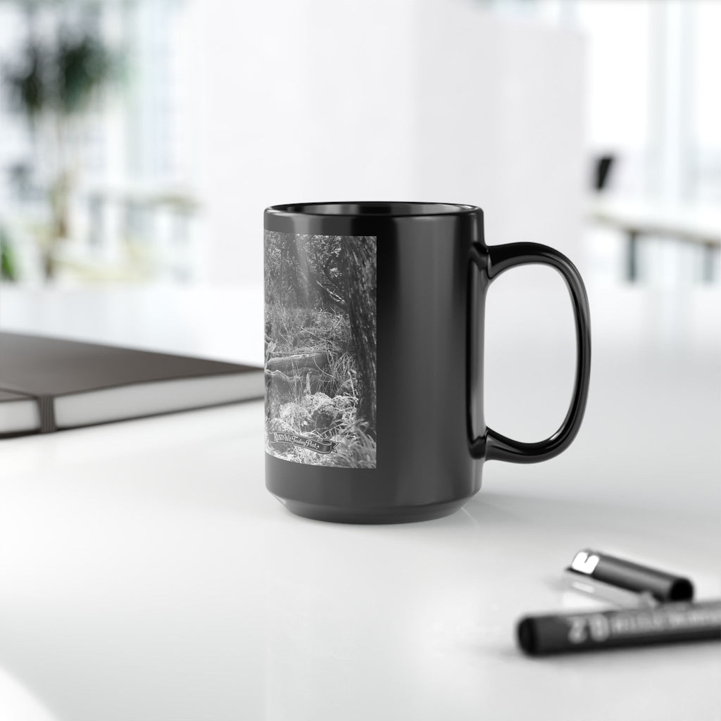 Forest Roots Path Mug | Black Ceramic Coffee Mug