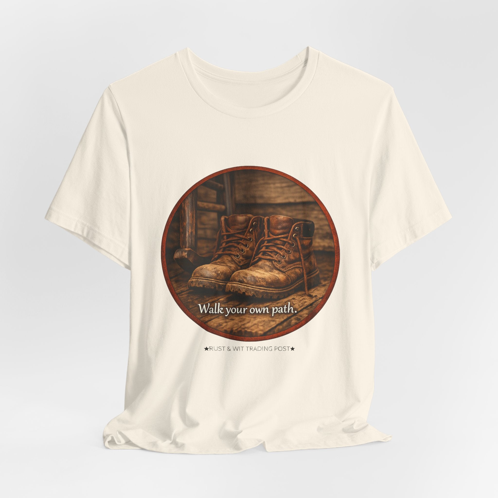 Vintage Boots Graphic Tee — "Walk Your Own Path" Inspirational T‑Shirt