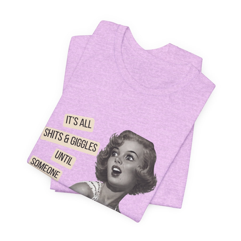 Graphic Tee — Retro Pin-Up 'It's All Shits & Giggles' Funny Vintage Shirt