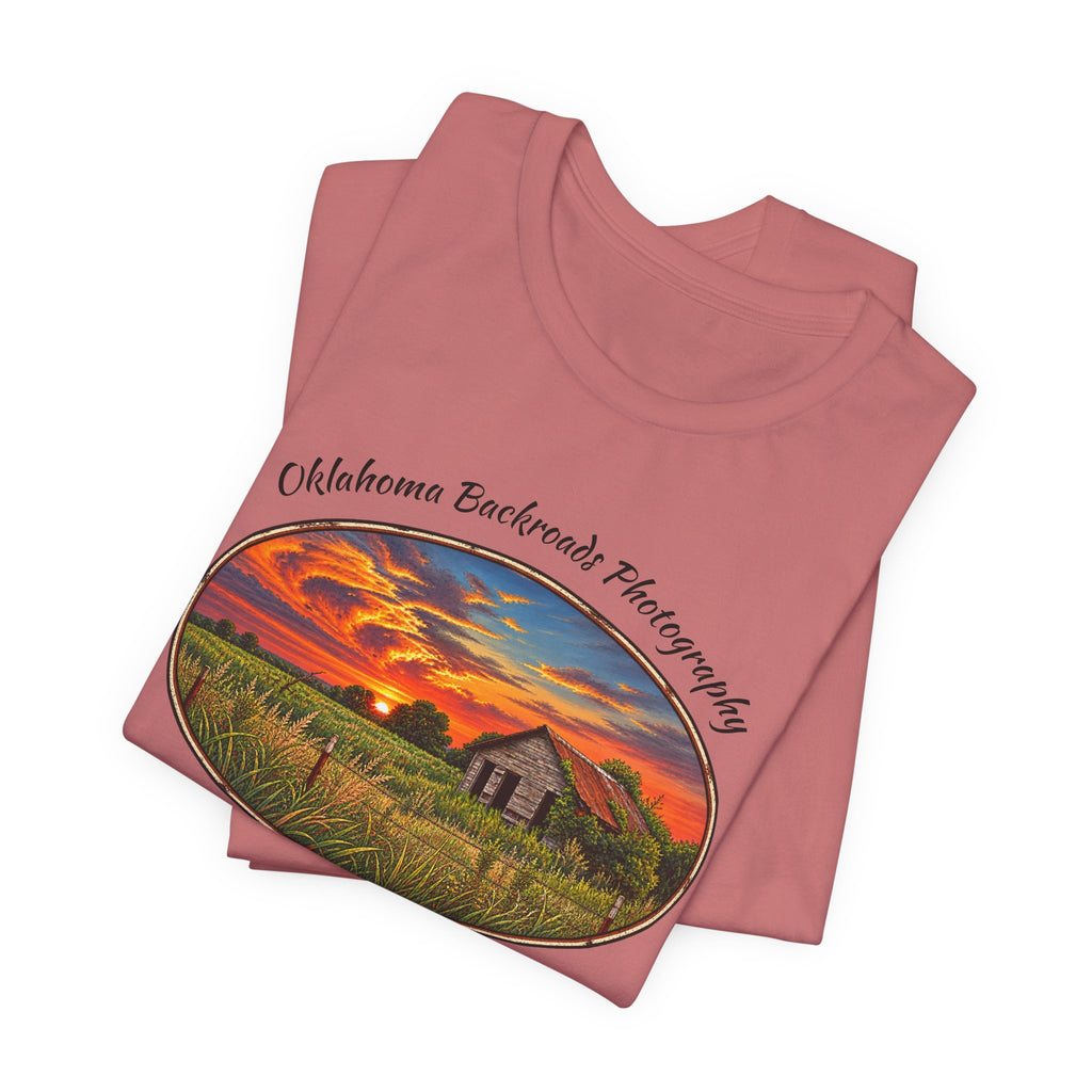 Oklahoma Backroads Photography Tee — Rustic Country Road Unisex Graphic Shirt