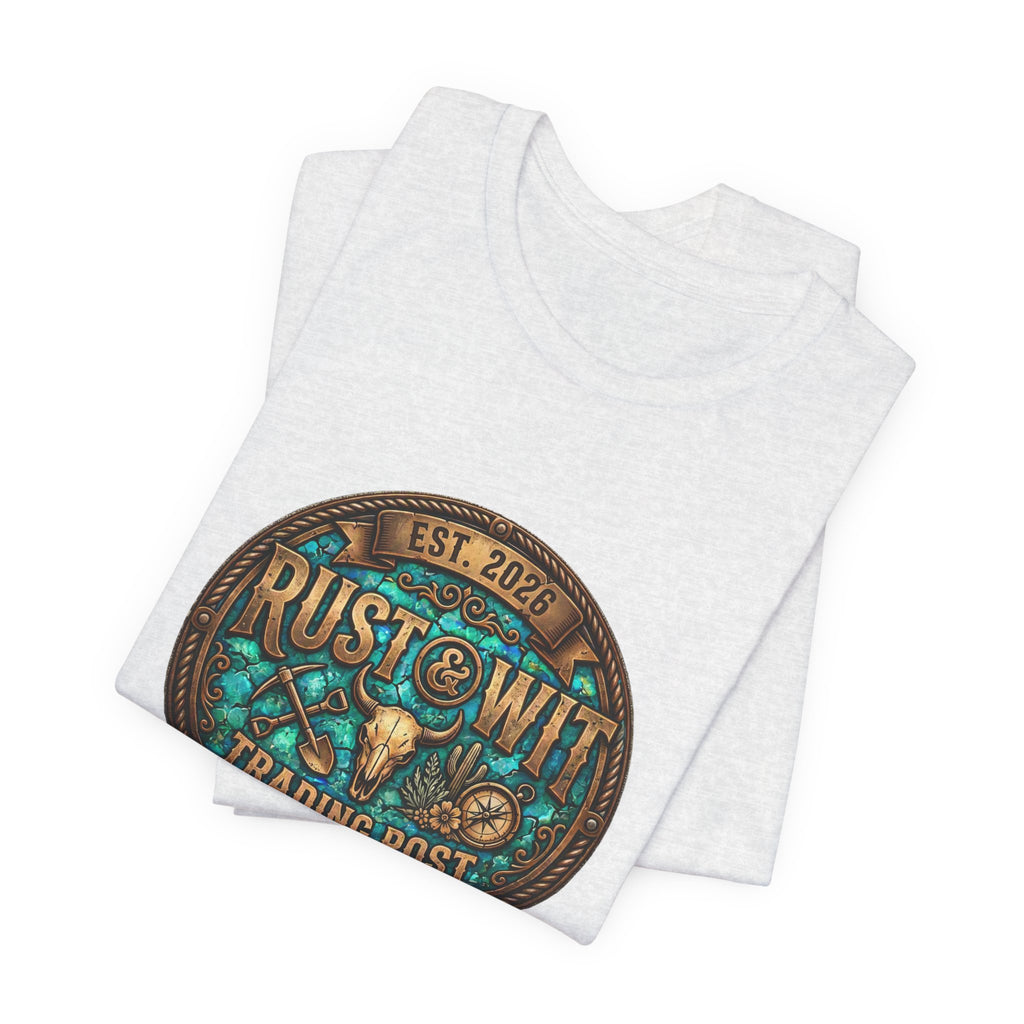 Rust & Wit Trading Post Graphic Tee — Vintage Western Badge T‑Shirt