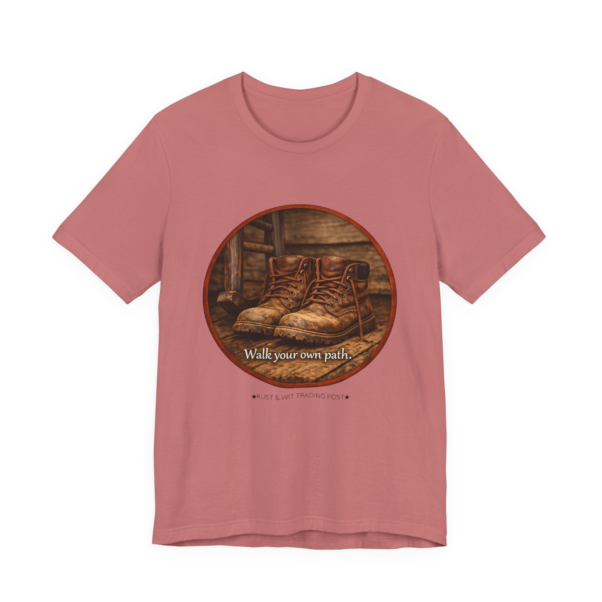 Vintage Boots Graphic Tee — "Walk Your Own Path" Inspirational T‑Shirt