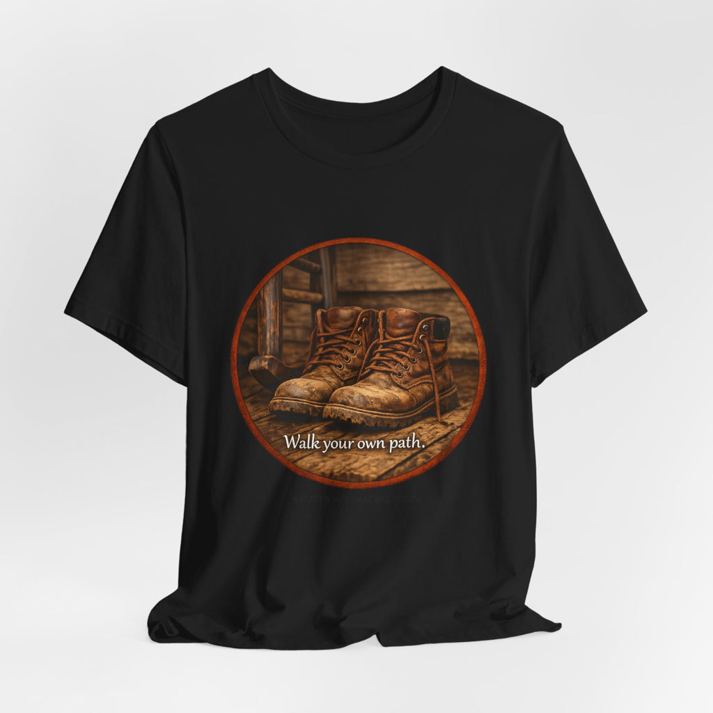 Vintage Boots Graphic Tee — "Walk Your Own Path" Inspirational T‑Shirt