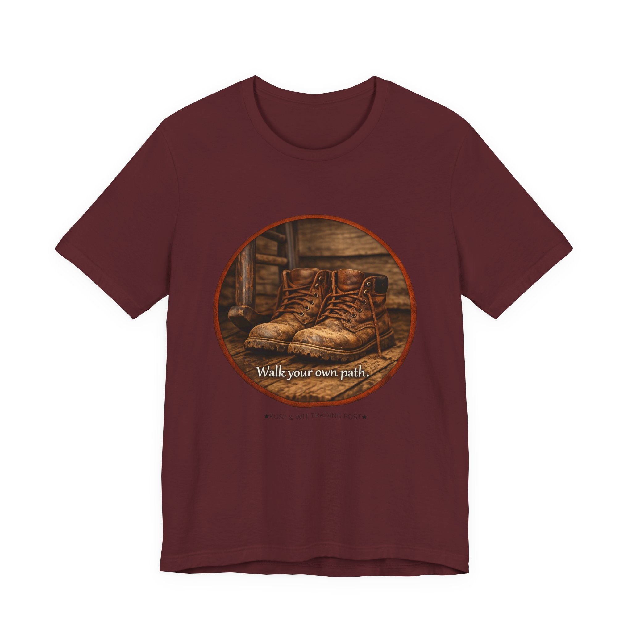 Vintage Boots Graphic Tee — "Walk Your Own Path" Inspirational T‑Shirt