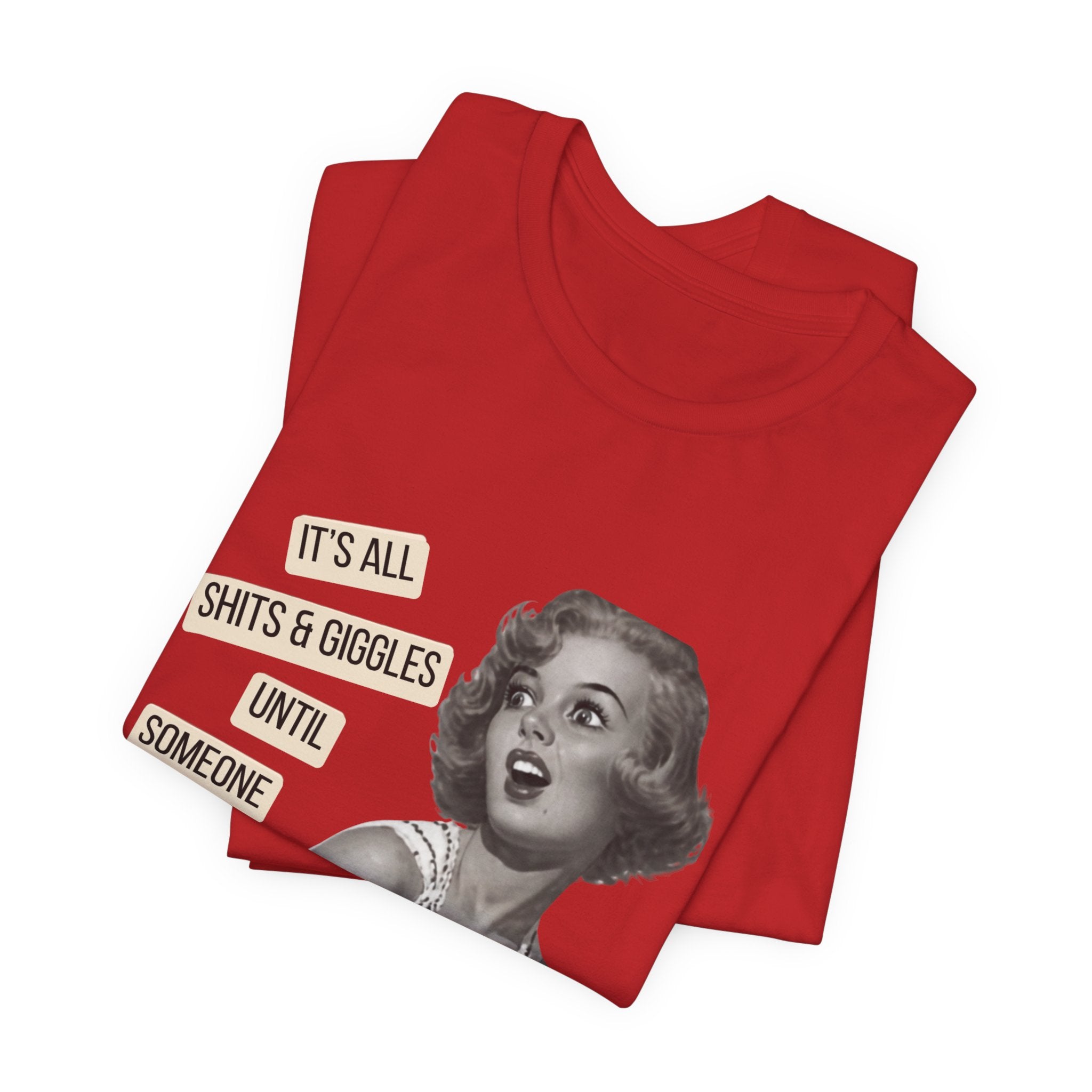 Graphic Tee — Retro Pin-Up 'It's All Shits & Giggles' Funny Vintage Shirt