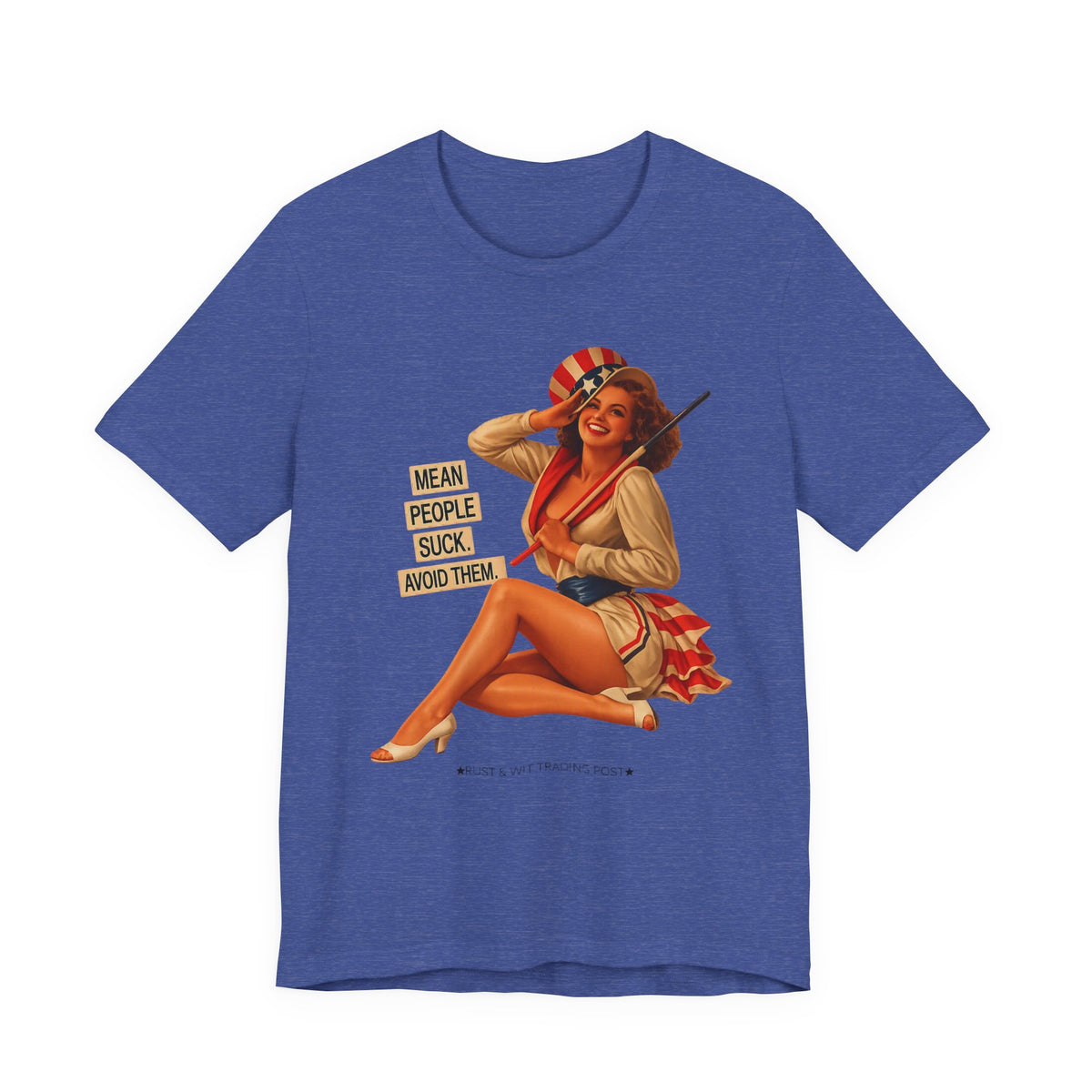 Mean People Suck Avoid Them — Vintage Pinup Humor Unisex Graphic Tee
