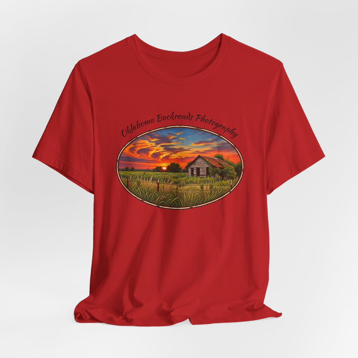 Oklahoma Backroads Photography Tee — Rustic Country Road Unisex Graphic Shirt