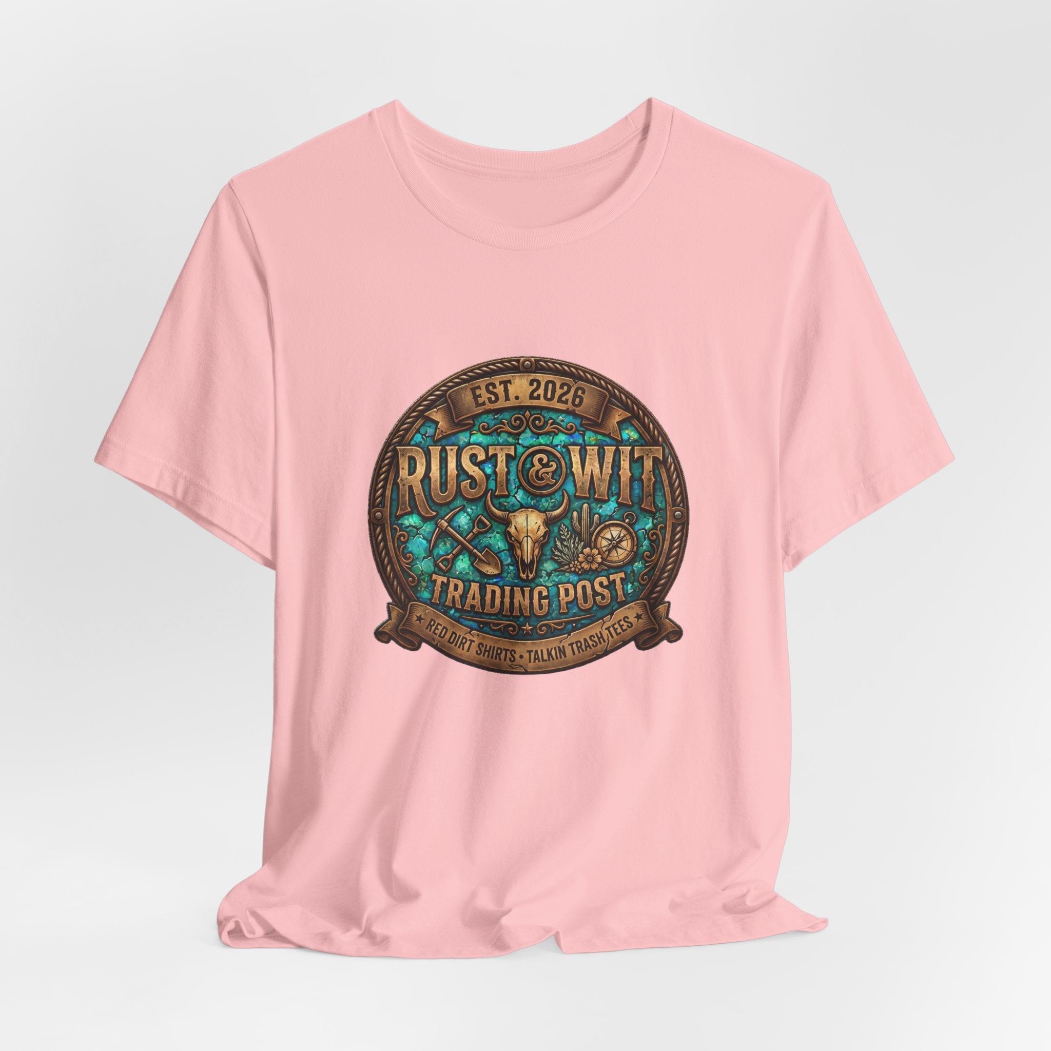 Rust & Wit Trading Post Graphic Tee — Vintage Western Badge T‑Shirt