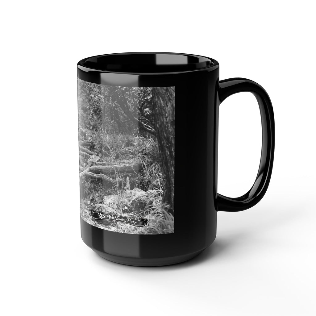 Forest Roots Path Mug | Black Ceramic Coffee Mug